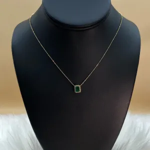 10K Yellow Gold Emerald Jewelry Set With Diamond / 3.1gr