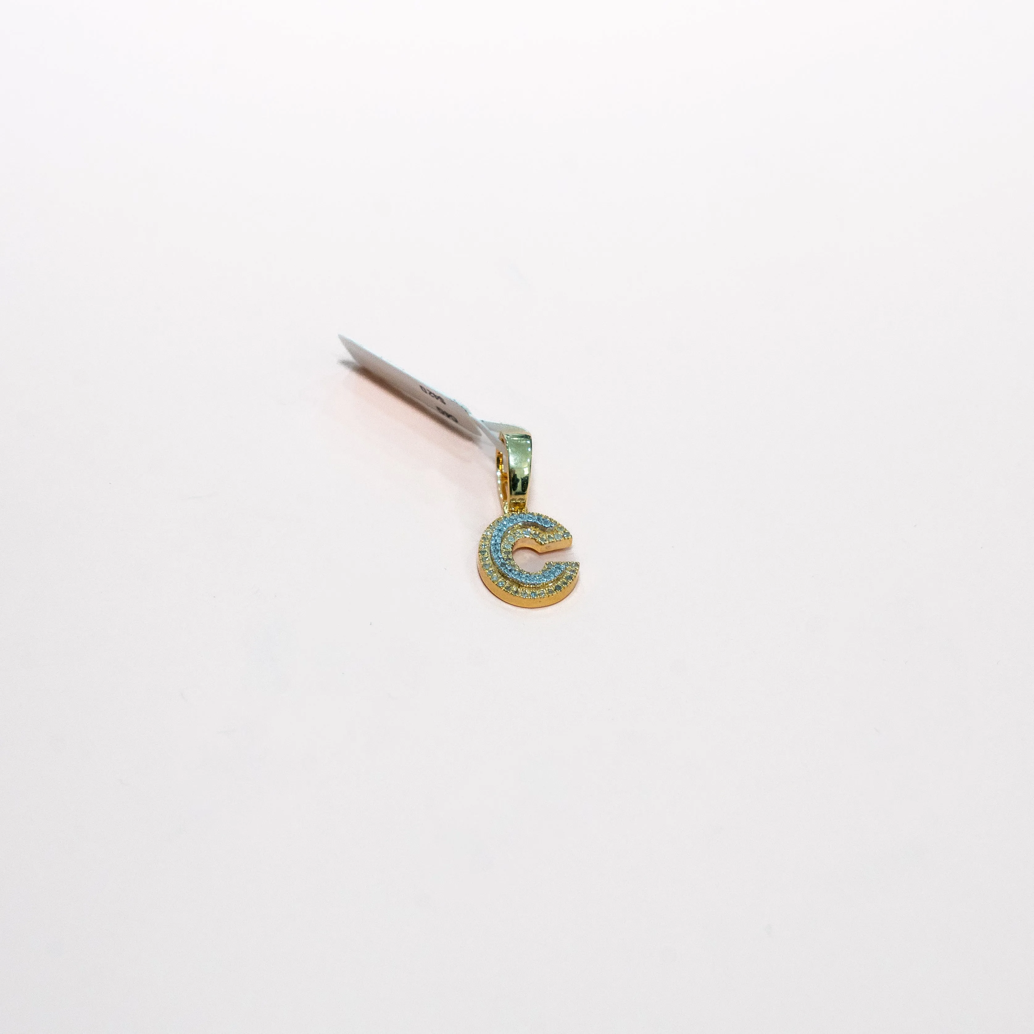 10K Yellow Gold Letter C Pendant With Diamond 0.25 / 1.5gr