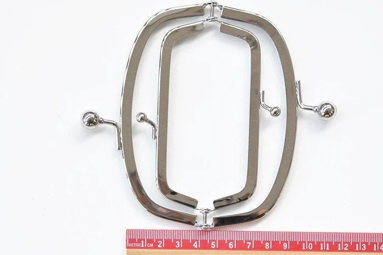 13cm (5") Silver Purse Frame Glue-in Style Bag Hanger Double Purse Frame
