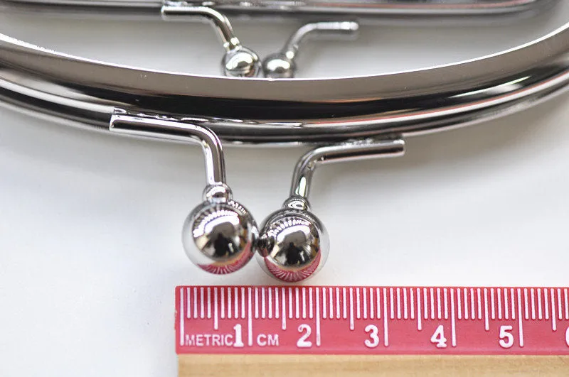 13cm (5") Silver Purse Frame Glue-in Style Bag Hanger Double Purse Frame