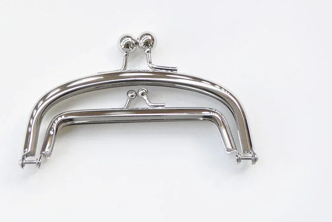 13cm (5") Silver Purse Frame Glue-in Style Bag Hanger Double Purse Frame