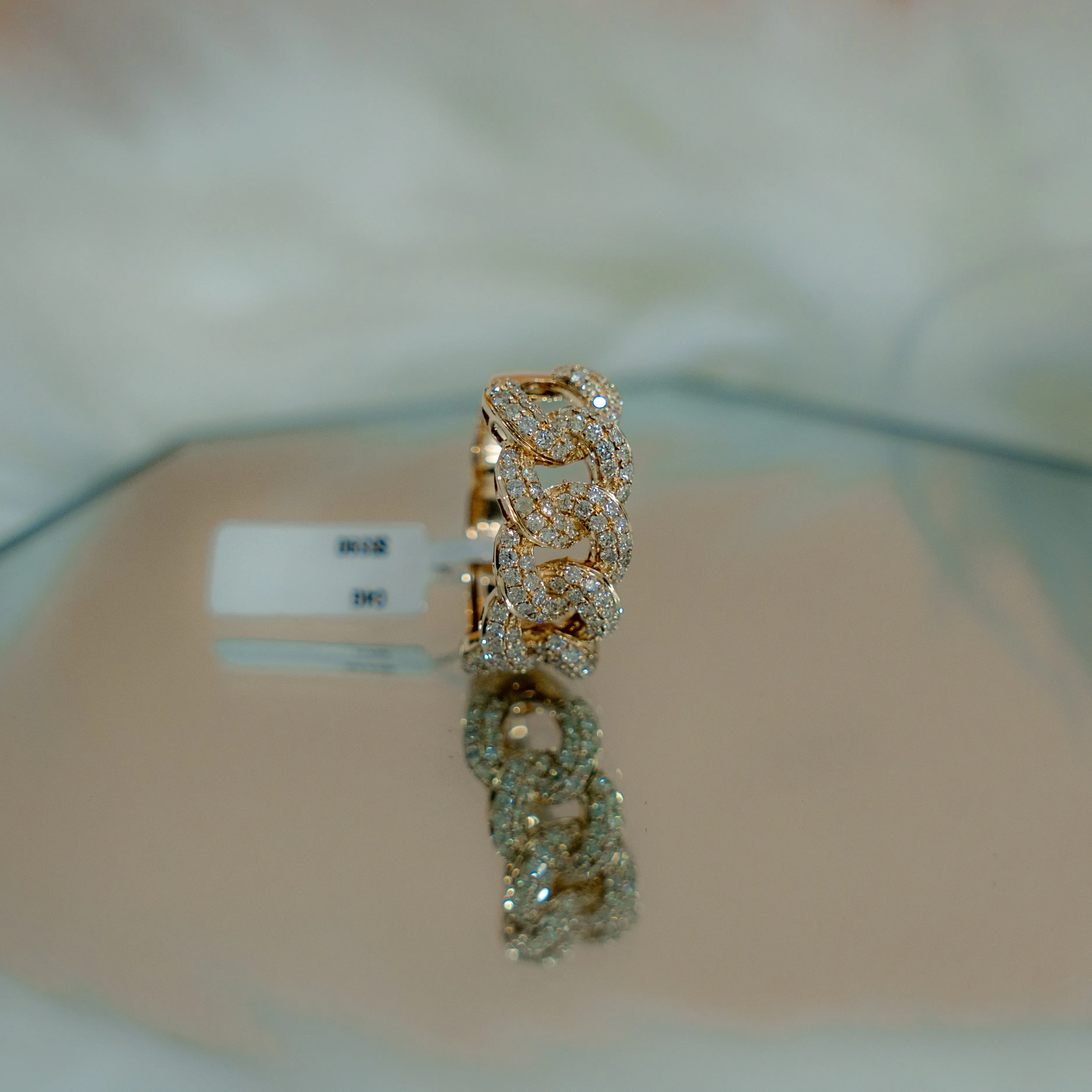 14K Yellow Gold Cuban Diamond Ring 1.80Ct / 6gr / Size 10