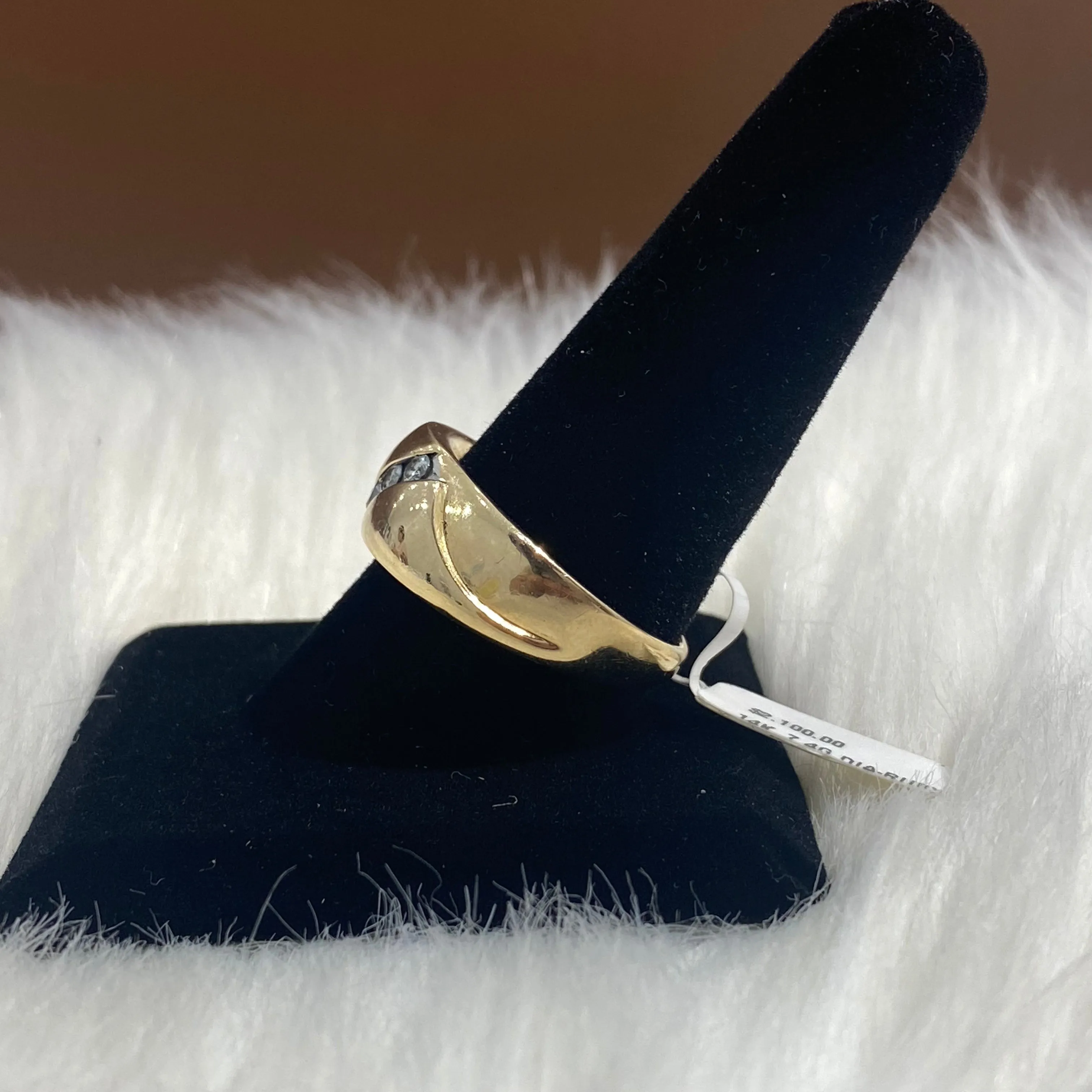 14K Yellow Gold Diamond Fashion Engagement Ring Ct Dia / 7.4gr / Size 10.5
