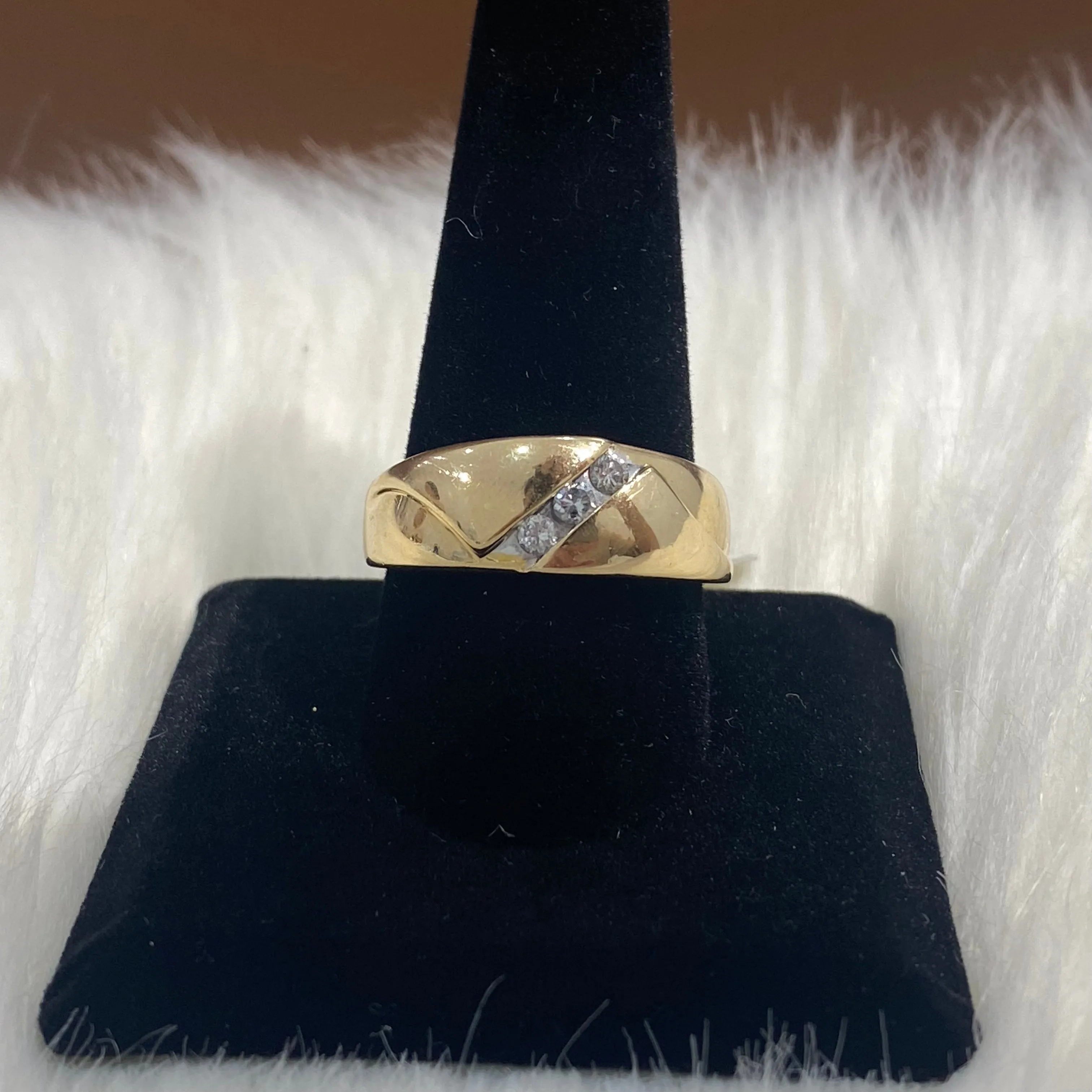 14K Yellow Gold Diamond Fashion Engagement Ring Ct Dia / 7.4gr / Size 10.5