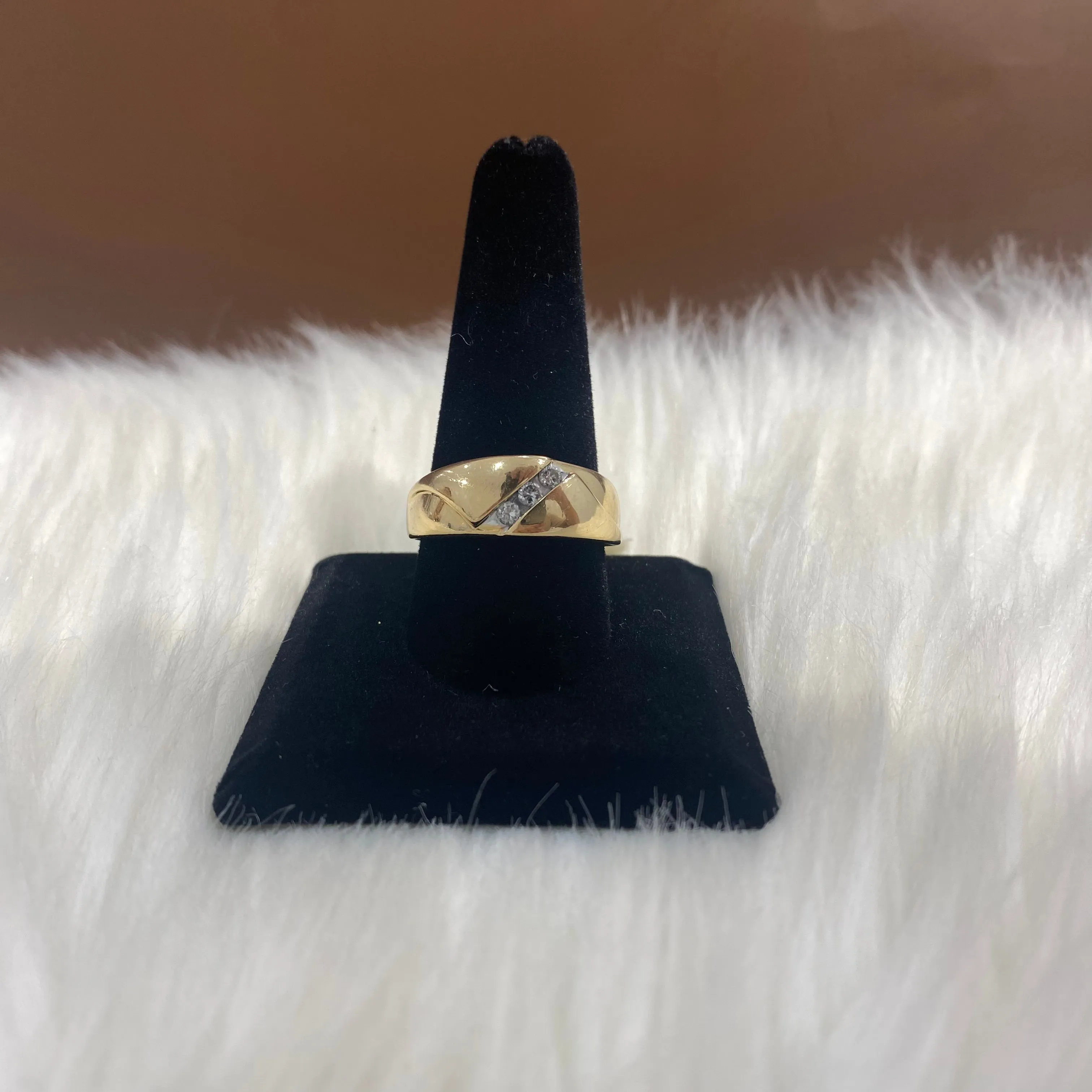 14K Yellow Gold Diamond Fashion Engagement Ring Ct Dia / 7.4gr / Size 10.5