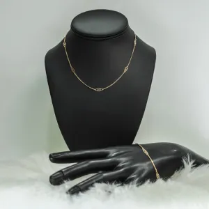 14K Yellow Gold Diamond Infinity Jewelry Set Chain/Bracelet / 3.5gr