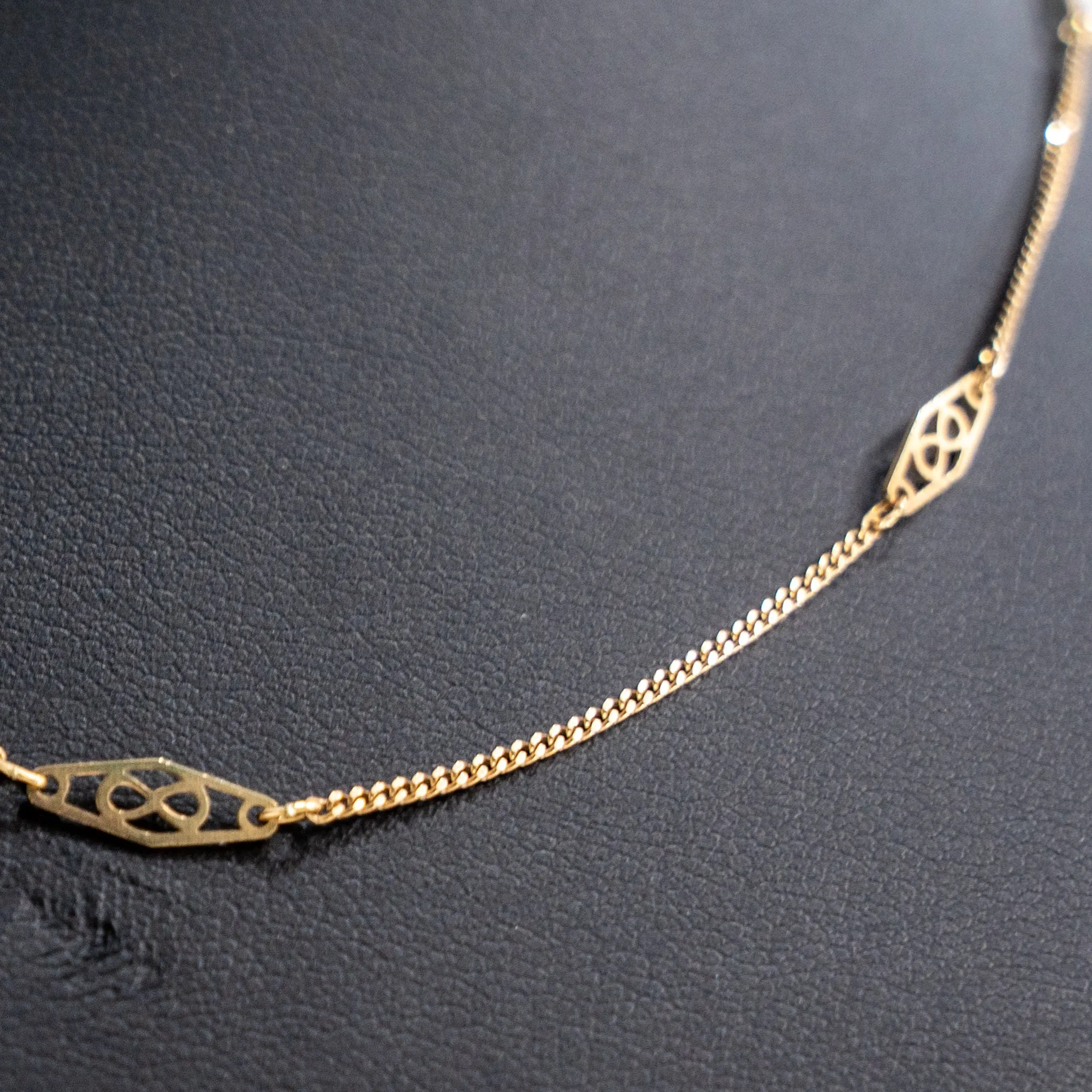 14K Yellow Gold Diamond Infinity Jewelry Set Chain/Bracelet / 3.5gr