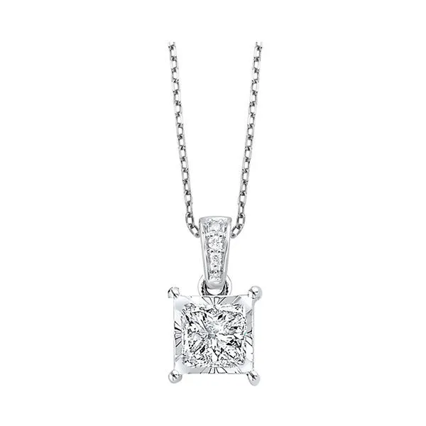 14KT White Gold & Diamond Tru Reflection Neckwear Pendant  - 3/4 ctw