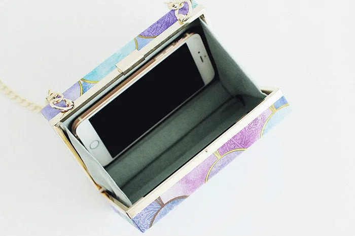 18cm ( 7") Box Purse Frame Clutch Bag Light Gold Glue-In Purse Frame