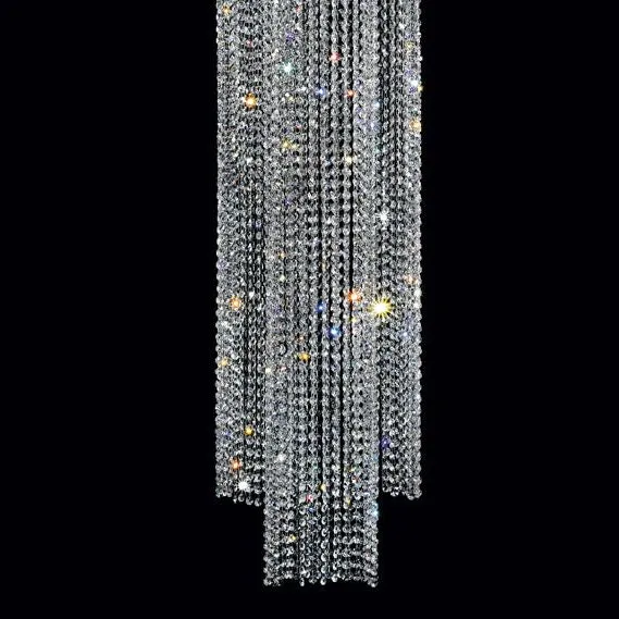 2 Metre-Tall Gold-Plated Crystal Pendant Light From Italy