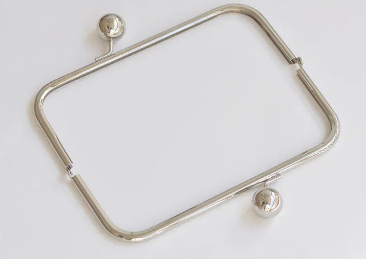 22cm (8") Purse Frame With Large Kisslock Glue-In Style Closure Frame Bronze Silver And Gunmetal Black 3 Colors 22cm x 9cm