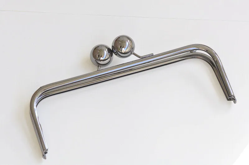 22cm (8") Purse Frame With Large Kisslock Glue-In Style Closure Frame Bronze Silver And Gunmetal Black 3 Colors 22cm x 9cm
