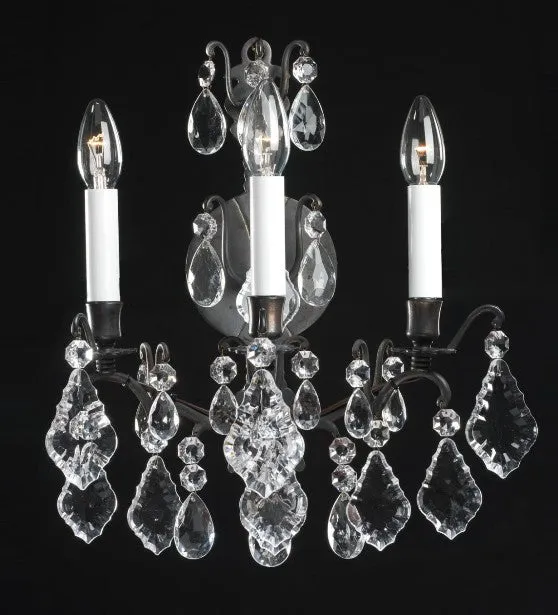 43 Cm Wall Chandelier With Hand-Cut Bohemian Crystals