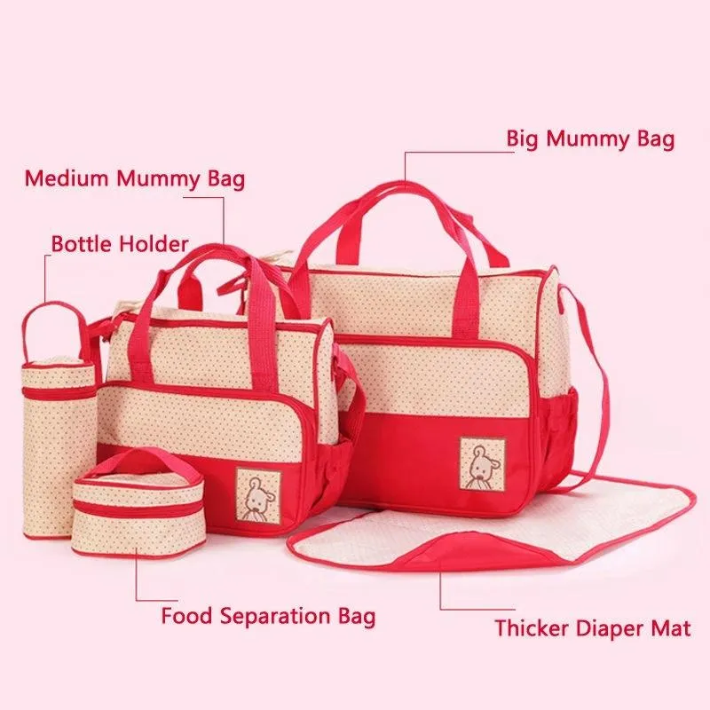 5pcs/set Women Travel Bag Waterproof Diaper Bag