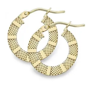 9ct Gold 10mm Round Hoop Earrings