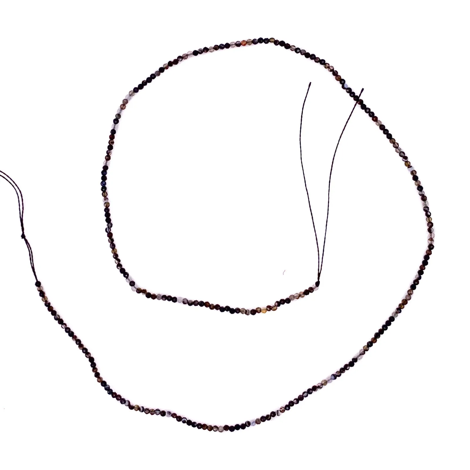 Agate Banded 2mm Faceted Rounds Bead Strand