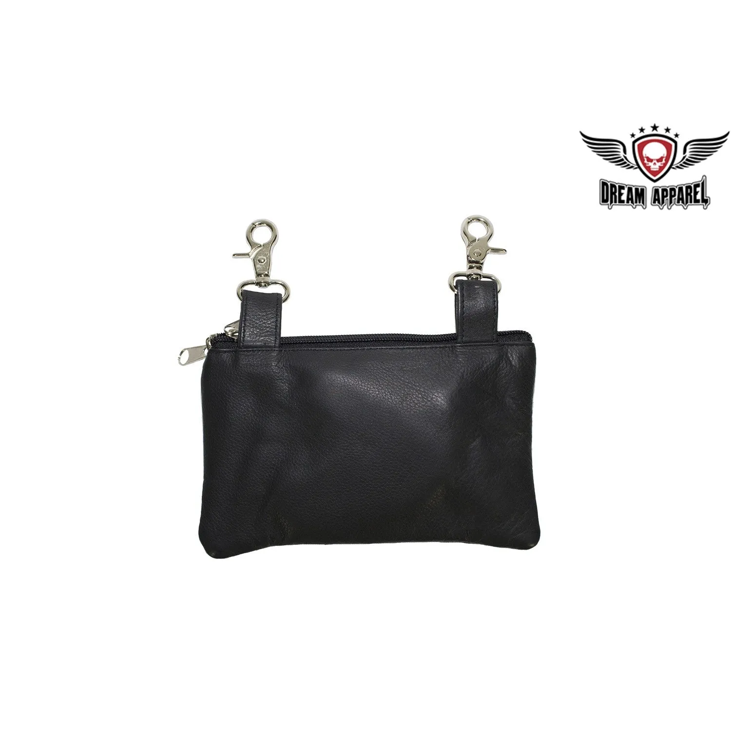 All Naked Cowhide Leather Belt Bag with Gray/Pink Heart and Studs
