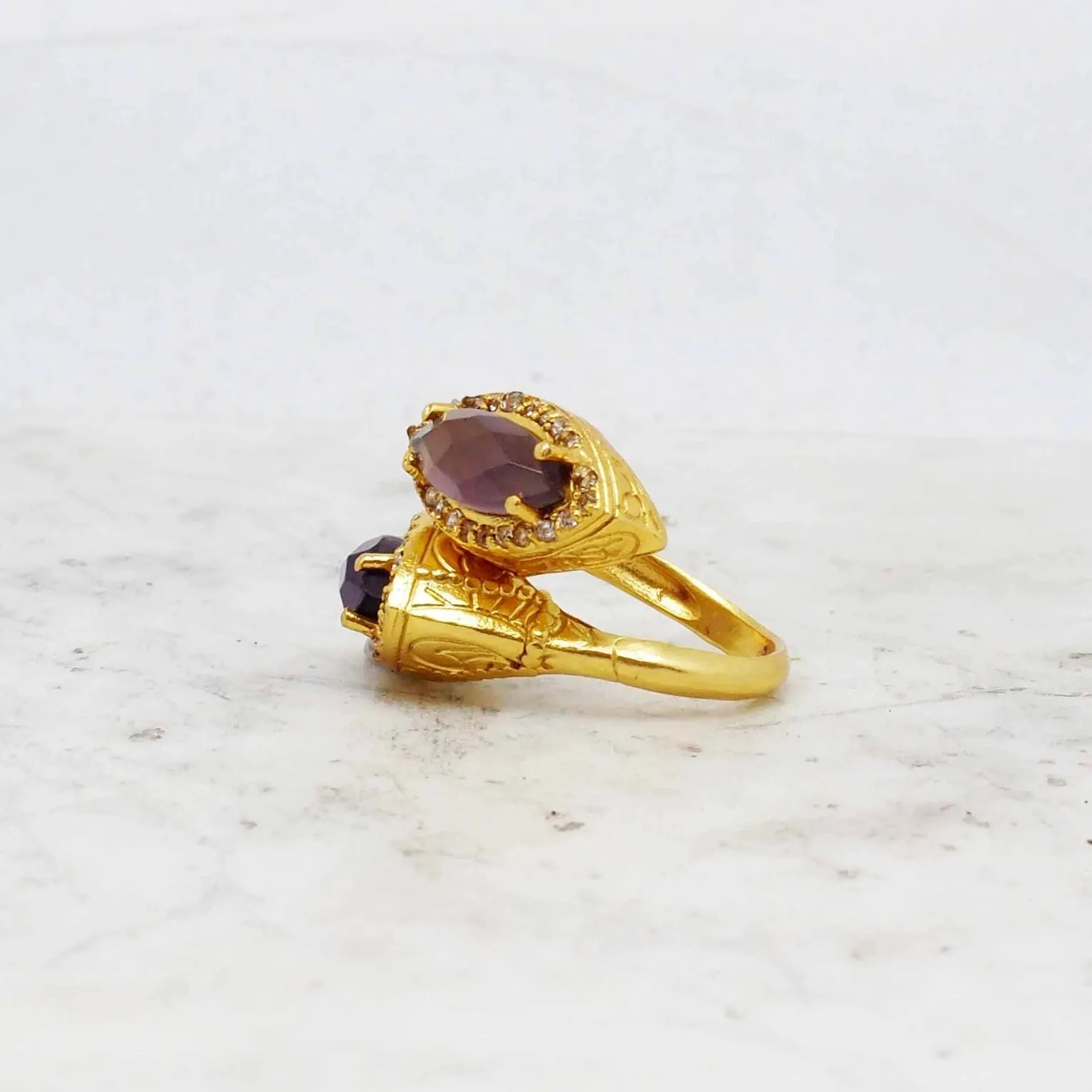 Amethyst Semi Precious Stone Ring