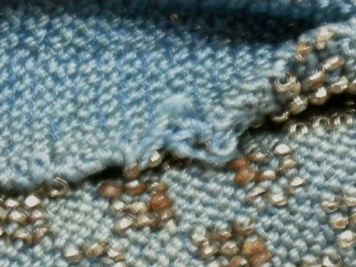 Antique Misers Purse Knitted Turquoise Blue and Cut Steel Beads Victorian