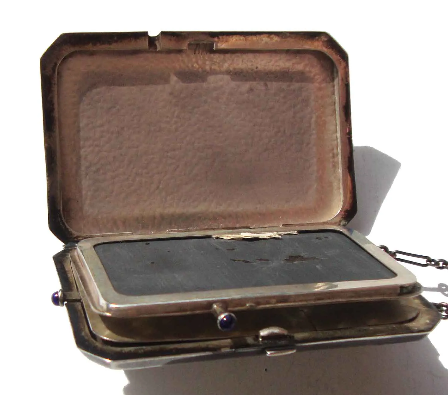 Antique Sterling Silver Minaudiere Compact Case Dance Purse Chatelaine