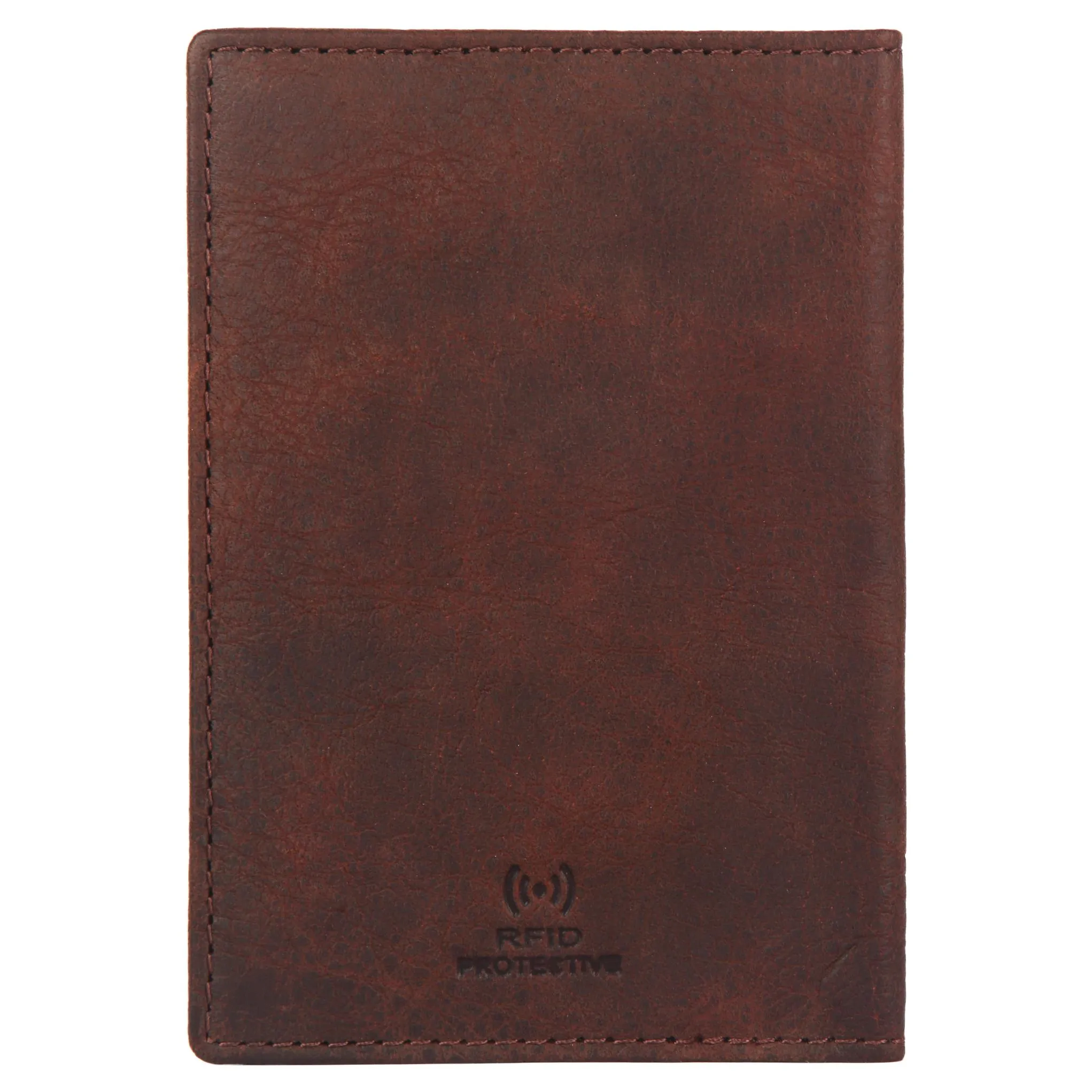 ARCHER RFID Protected Blue Saffiano Leather Passport Holder for Men & Women