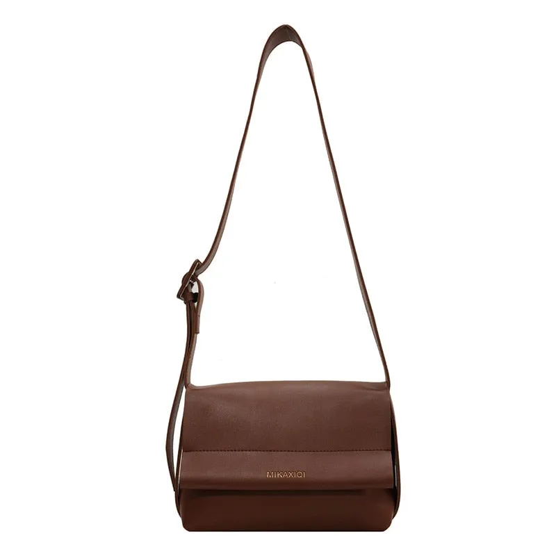 Back to College 2021 autumn and winter new shoulder bag ladies solid color messenger bag casual leather small bag retro square bag