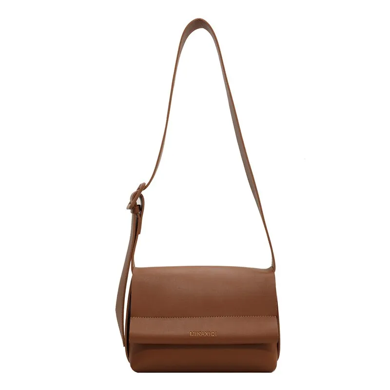 Back to College 2021 autumn and winter new shoulder bag ladies solid color messenger bag casual leather small bag retro square bag