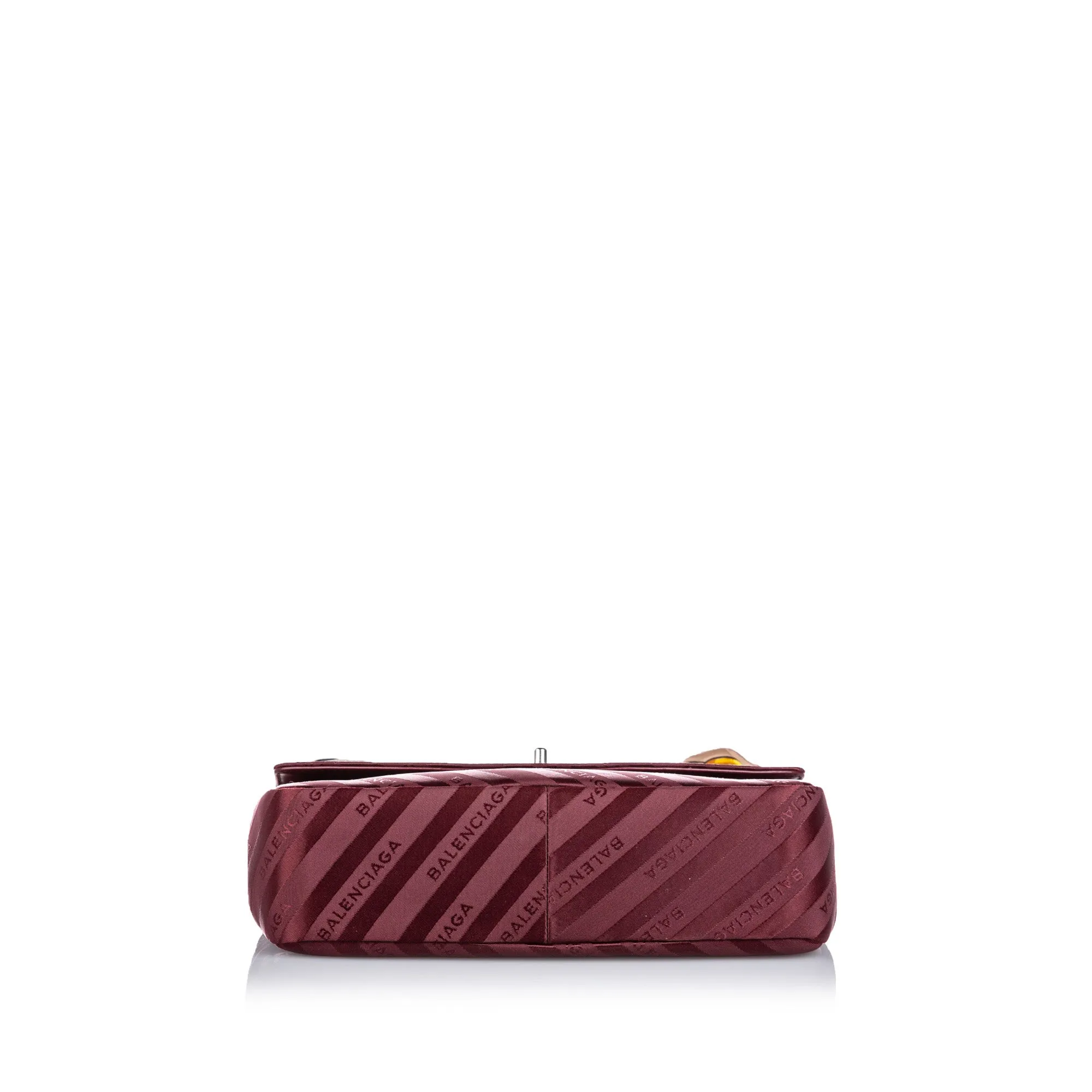 Balenciaga Burgundy 2017 Round S Jacquard Shoulder bag