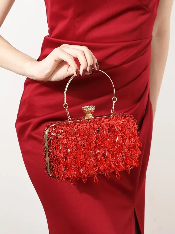 Beautiful Ocean Blue Beaded Cocktail Purse
