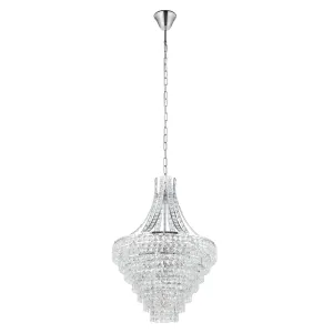 Beires 8 Light 78cm Chrome and Crystal Classic Feature Pendant