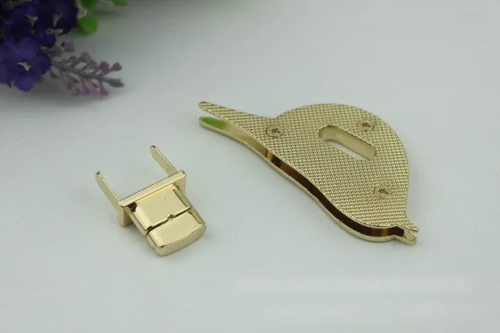 Bird Shaped Twist Turn Lock 68mm Purse Charm Organizer Luggage Hardware Antique Gold Lock And Key Closure Small Bag Clutch Metal Accessories