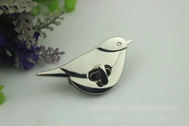 Bird Shaped Twist Turn Lock 68mm Purse Charm Organizer Luggage Hardware Antique Gold Lock And Key Closure Small Bag Clutch Metal Accessories