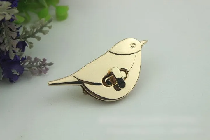 Bird Shaped Twist Turn Lock 68mm Purse Charm Organizer Luggage Hardware Antique Gold Lock And Key Closure Small Bag Clutch Metal Accessories