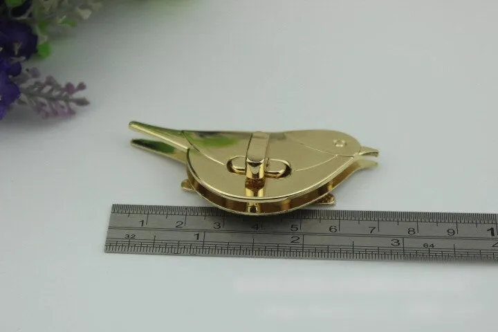 Bird Shaped Twist Turn Lock 68mm Purse Charm Organizer Luggage Hardware Antique Gold Lock And Key Closure Small Bag Clutch Metal Accessories