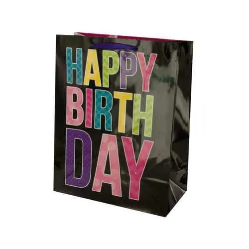Black Birthday Gift Bag ( Case of 24 )