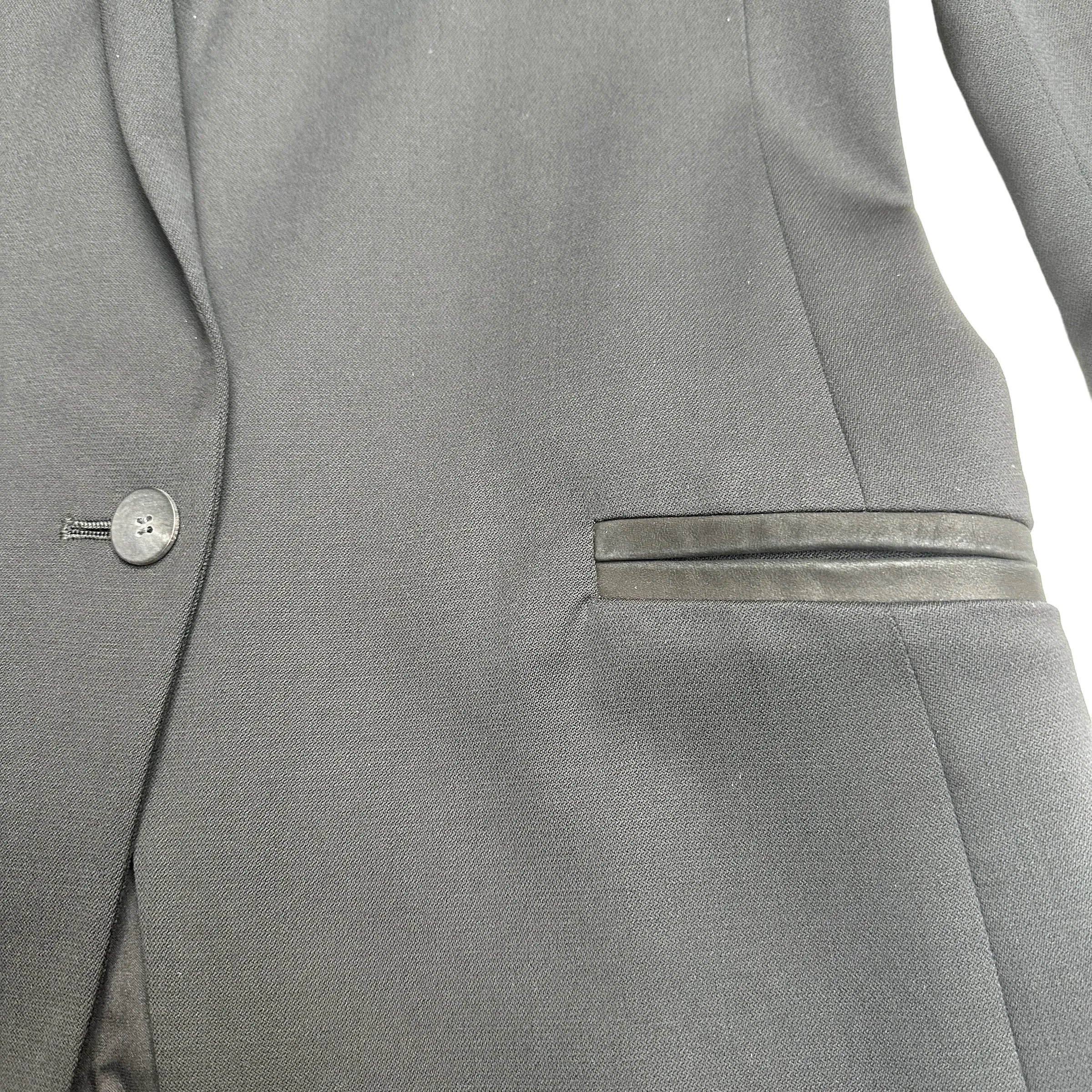 Black Blazer w/Leather Details - 6