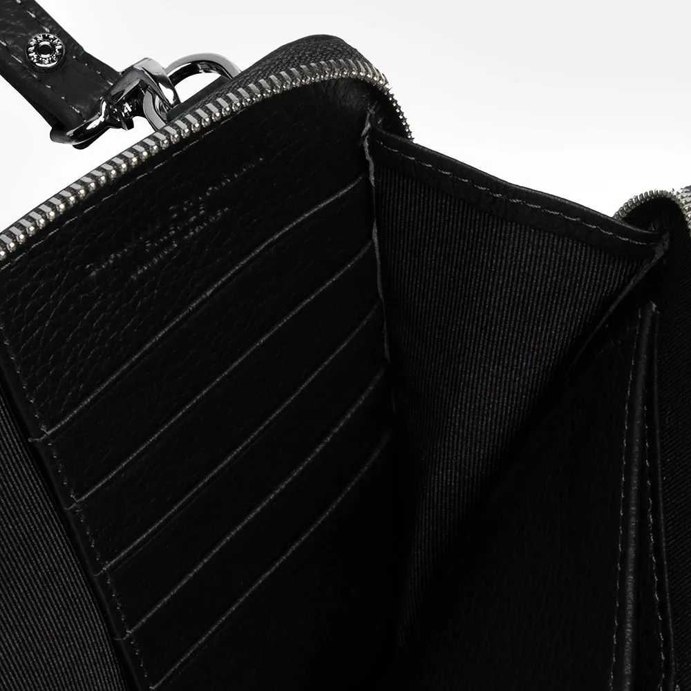 Black Leather Dollaro Phone Bag