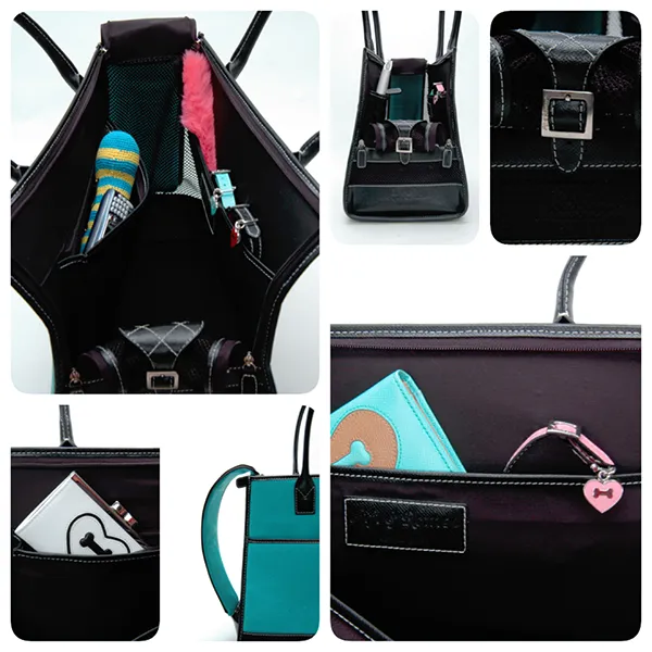 Blue Denim & Black Leather Carrier