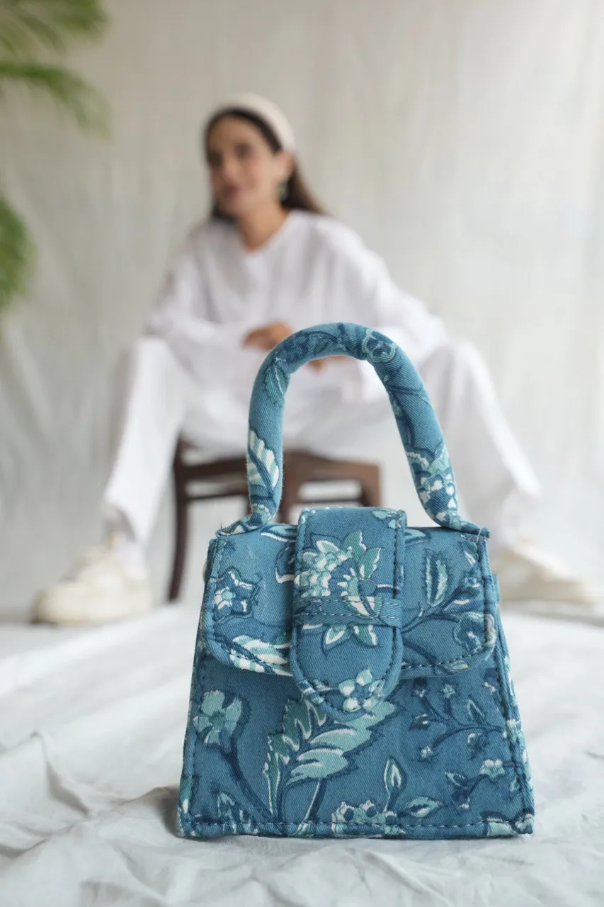 Blue Depths Blockprinted Chiq Bag