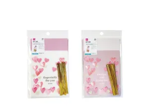 Bottom Gusset Clear Bags Watercolor Heart 4.72in x 7.28in x 1.96in