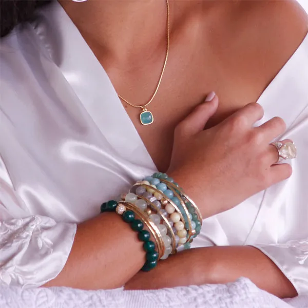 Bracelet - Beaded Red Agate & Gold Signature Collection