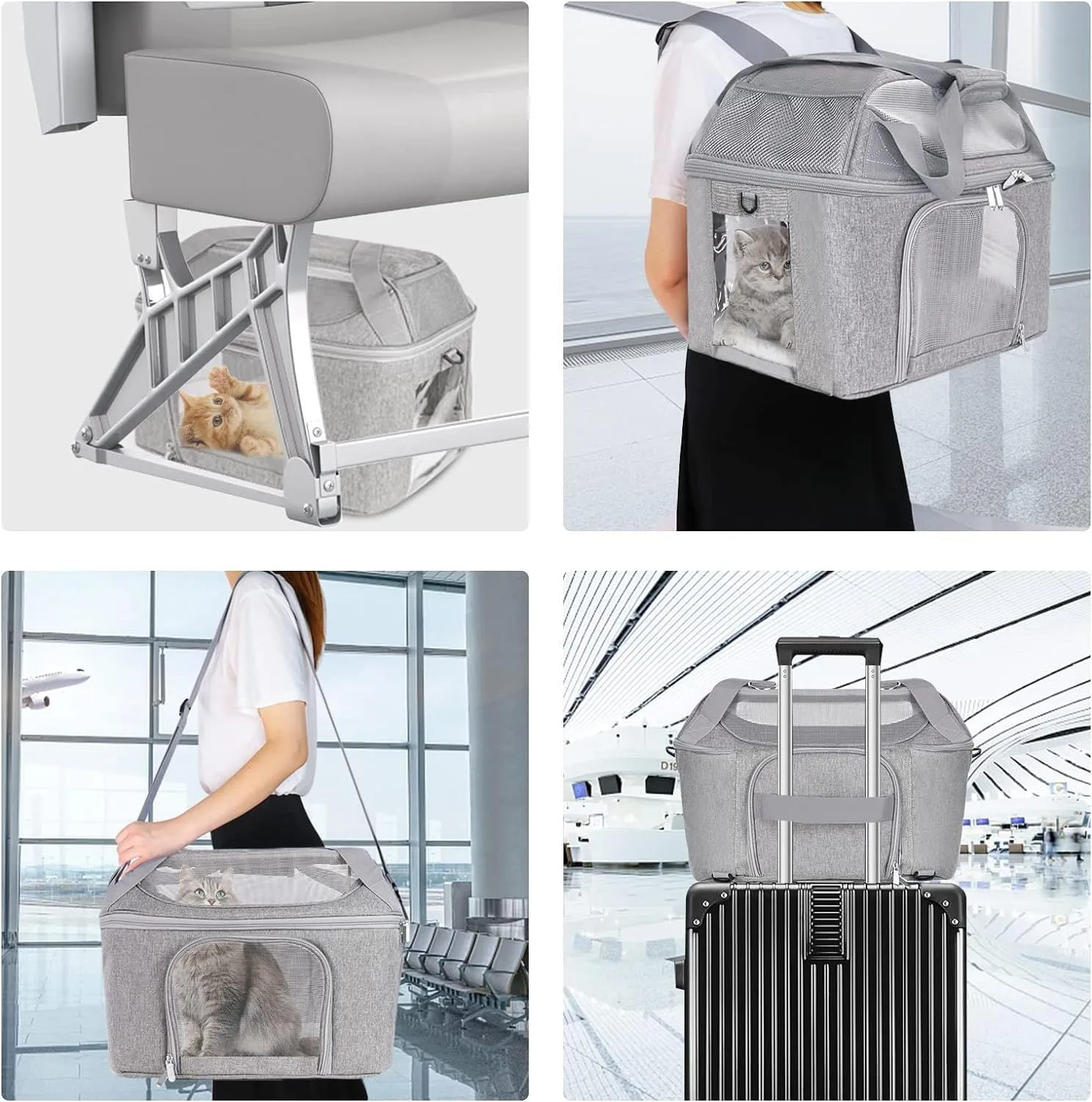 Breathable Transparent Carrier Backpack Handbag Shoulder Bag In One For Cats Dogs Pets