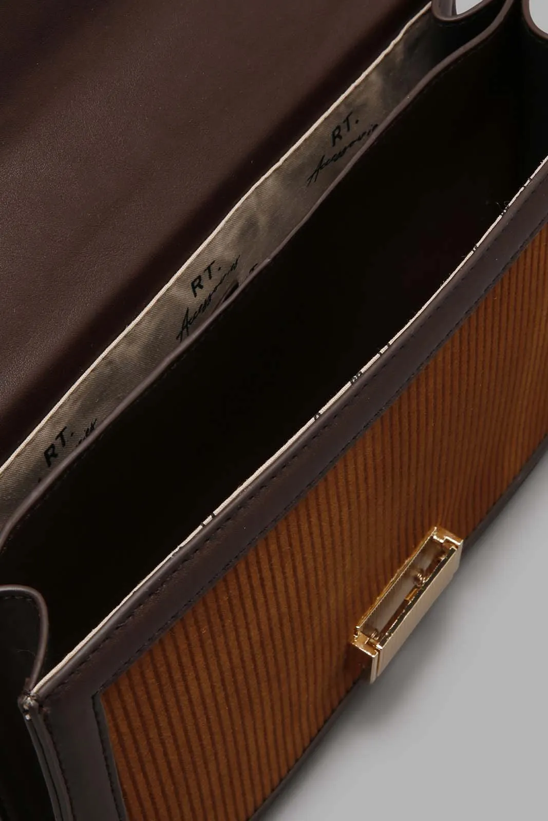Brown Corduroy Crossbody Bag
