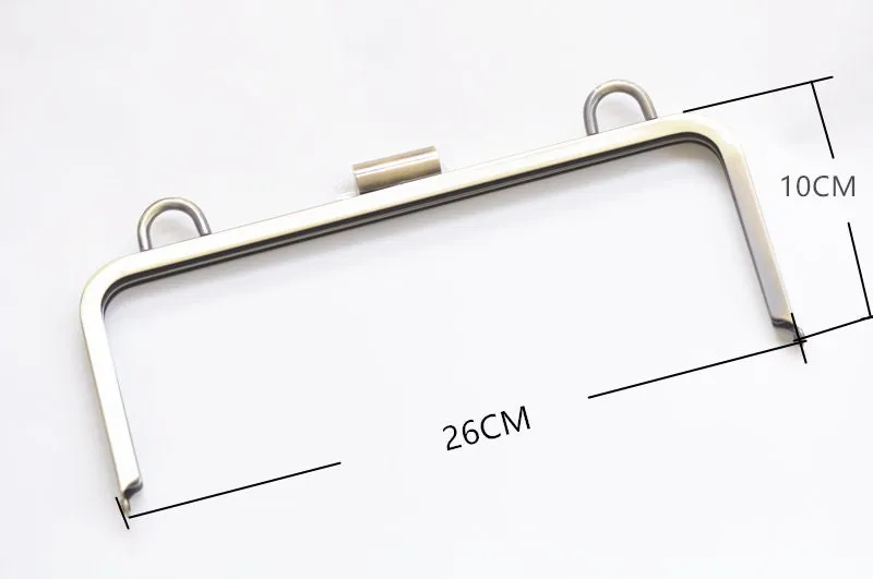 Brushed Bronze Rectangular Metal Purse Frame Glue In Style
