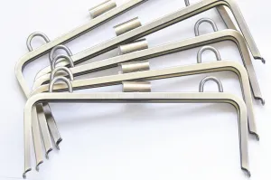 Brushed Bronze Rectangular Metal Purse Frame Glue In Style