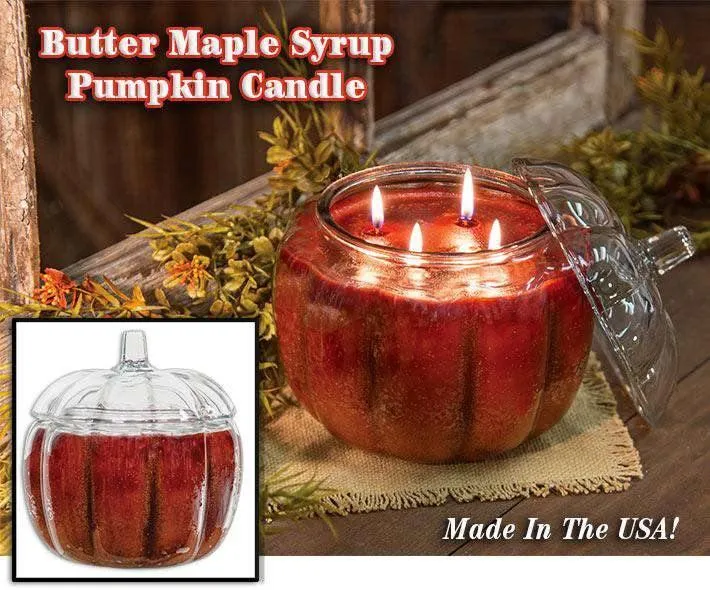 Buttered Maple Syrup Pumpkin Jar Candle