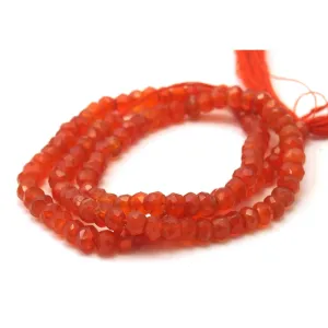 Carnelian Faceted Rondelles 5mm