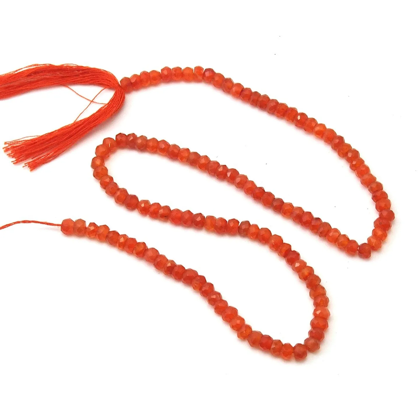 Carnelian Faceted Rondelles 5mm