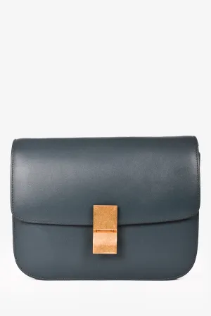 Celine 2018 Green Leather Medium Classic Box Crossbody Bag