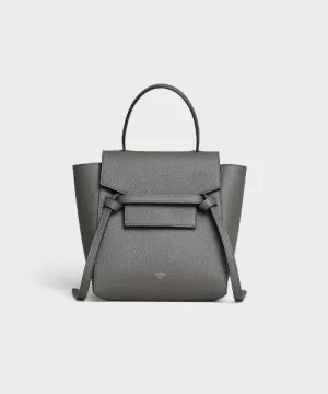 Celine Nano Belt Bag In Grained Calfskin Grey